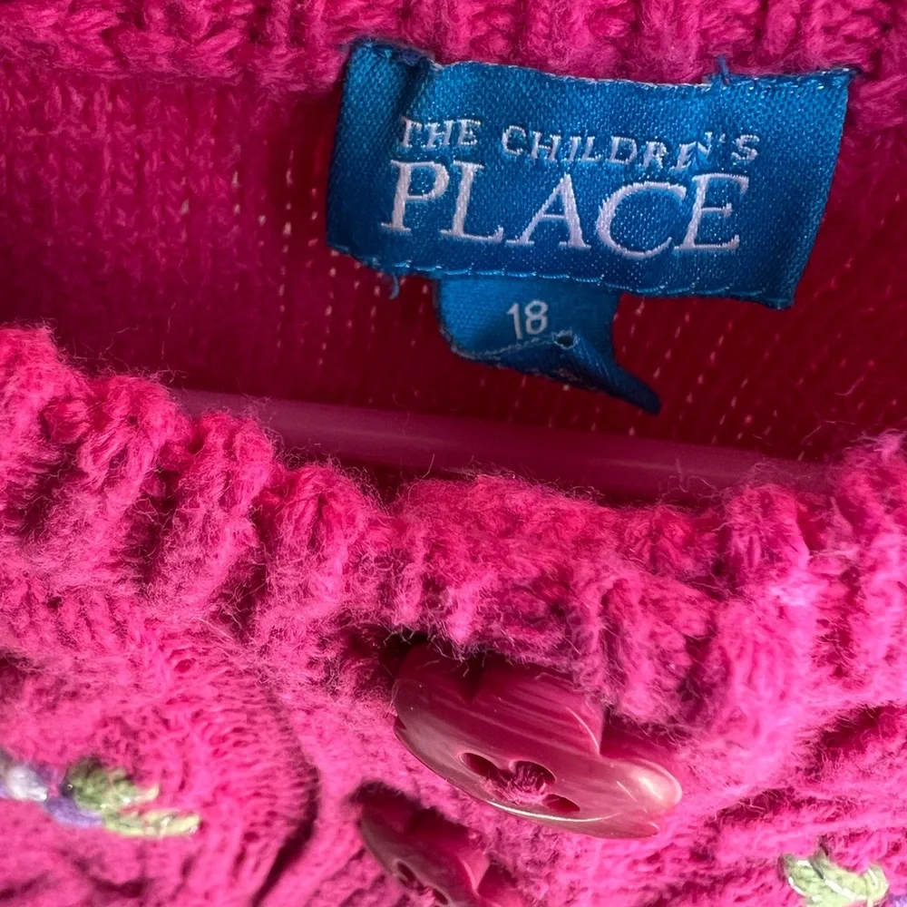 The Children's Place Pink Floral Stitched Cardigan Size 18 months GUC