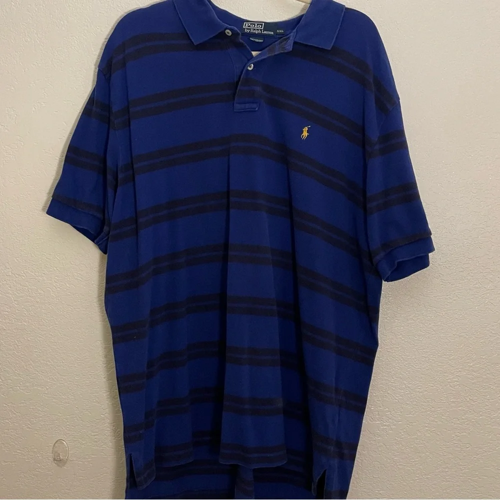 Polo by Ralph Lauren Men's Blue Striped Shirt XXL