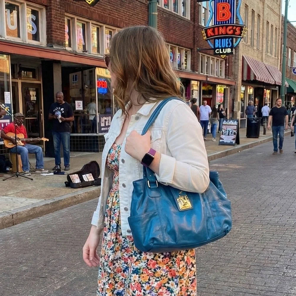 Michael Michael Kors Teal Blue Leather Bag