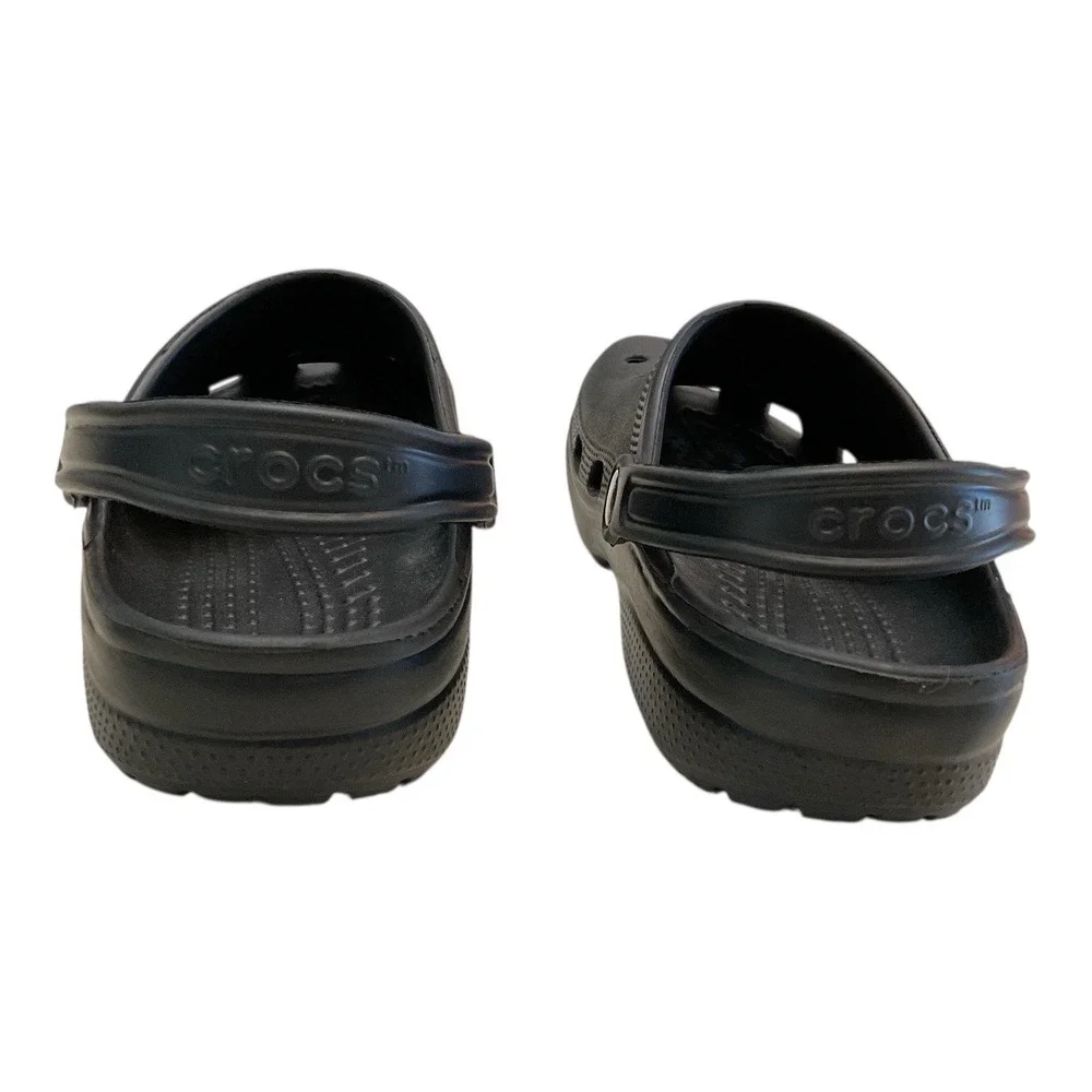 Crocs Classic Clog Black Men Size 8 Women's 10 Wide Slip‎ On Casual Shoes