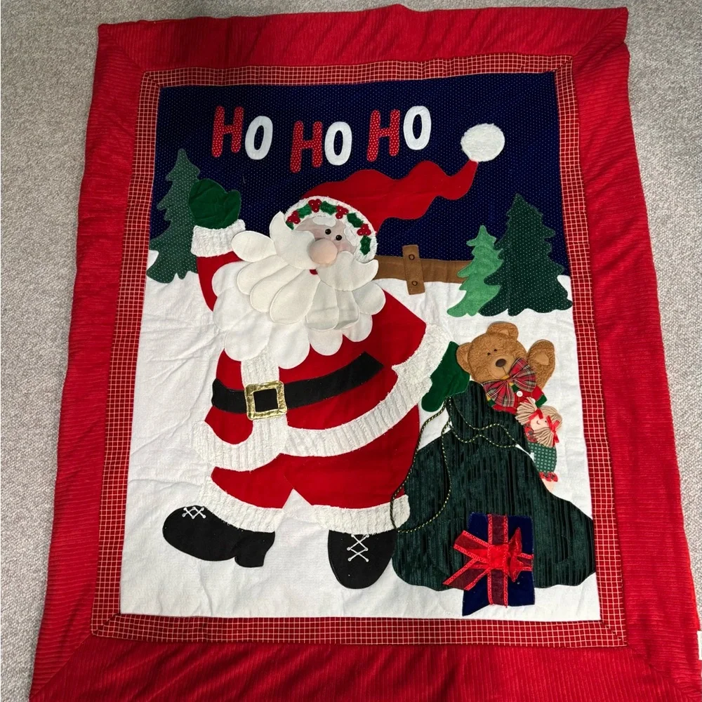 Christmas Santa Claus Vintage Blanket Tapestry Large Holiday