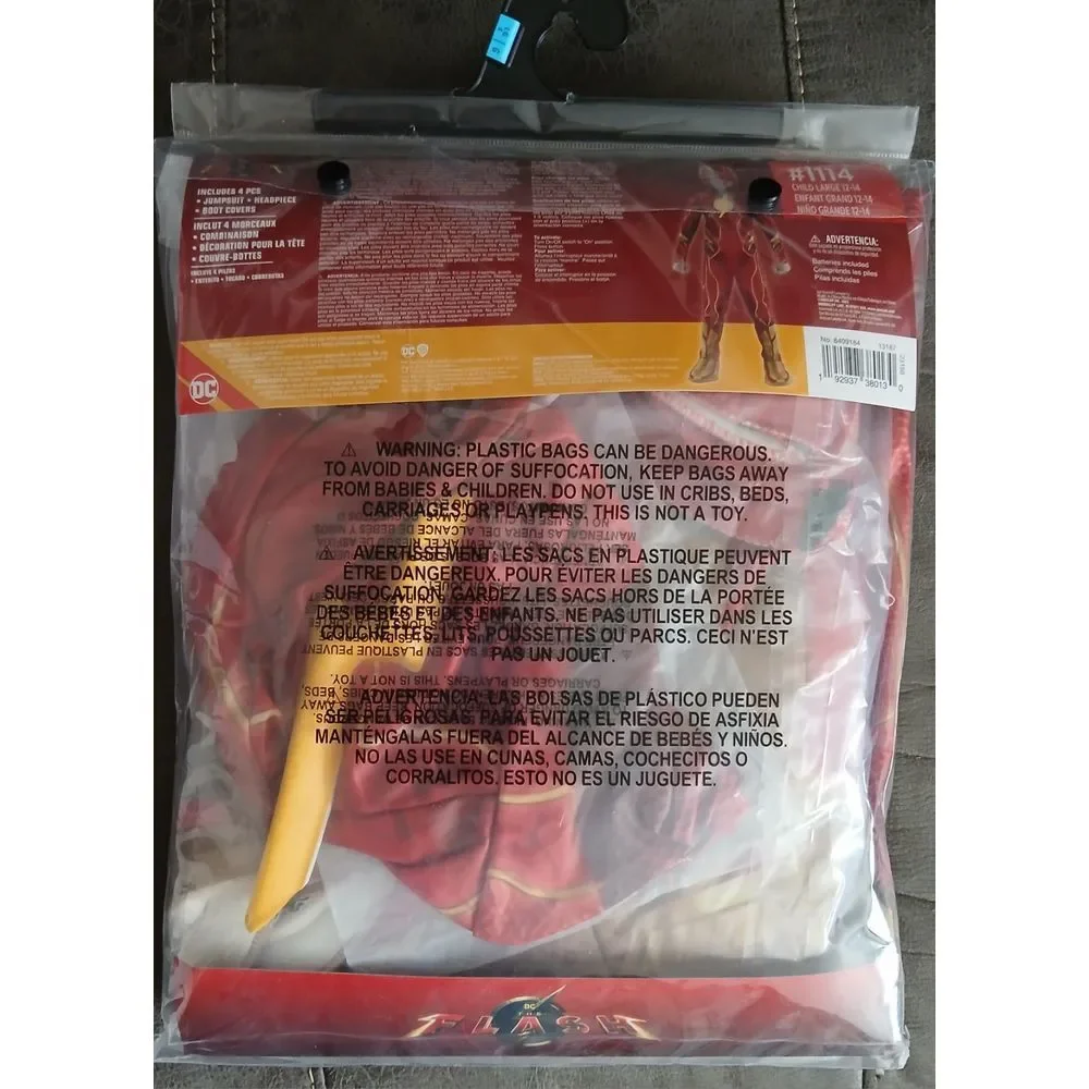 NEW DC The Flash Halloween Costume, Child Large (12-14)‎ Party Cosplay #738