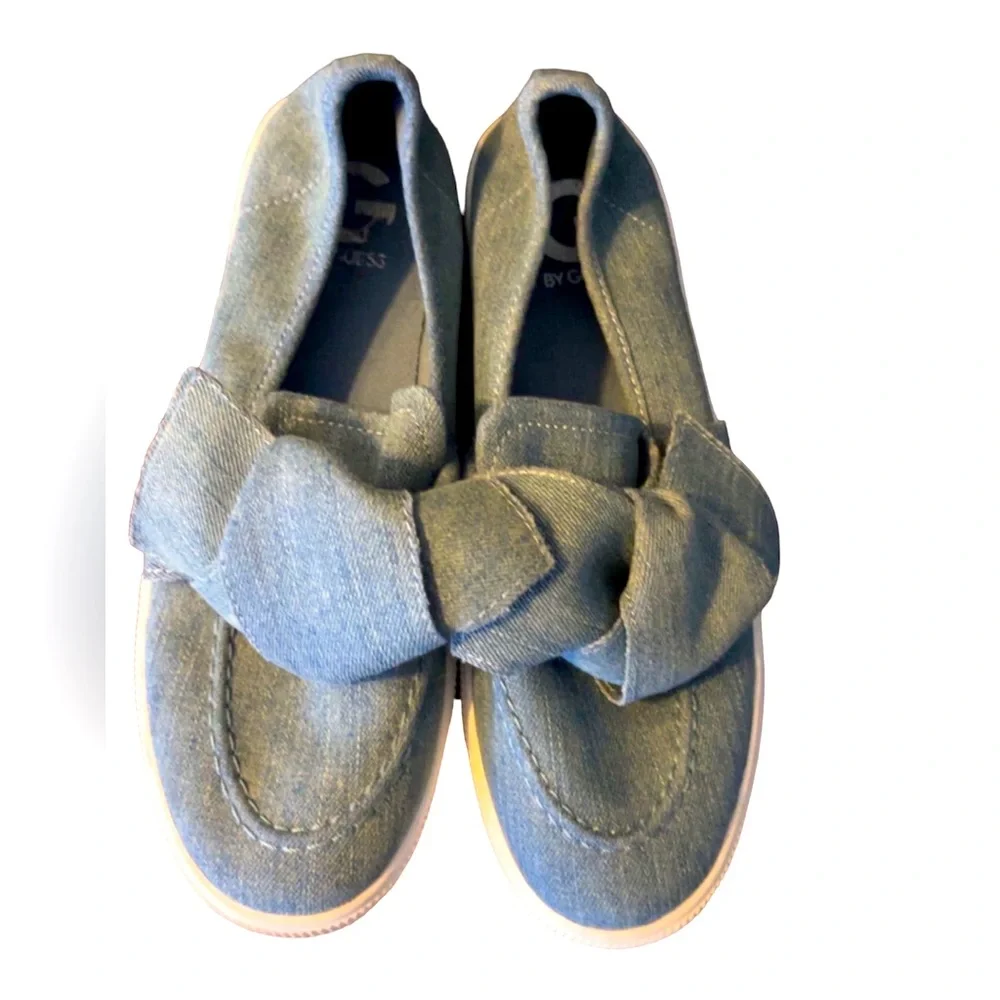 Guess Denim Bow Platform Espadrilles