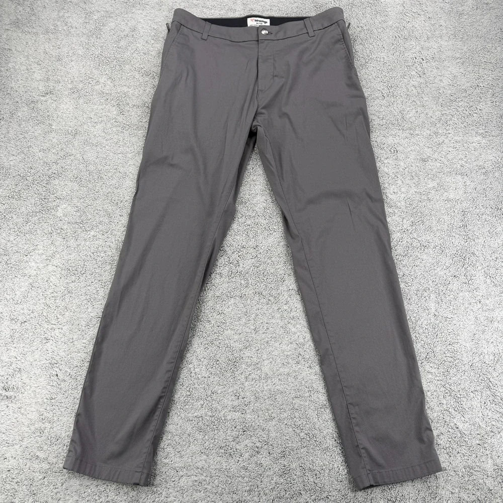 Birddogs Chino Pant Men 34x32 Dark Gray Performance Tech Zip Pocket Golf Trouser