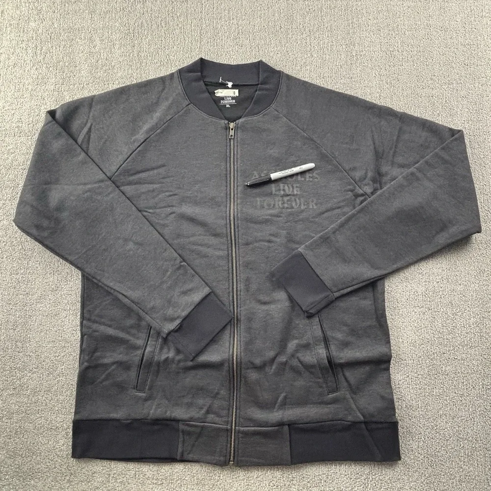 A**holes live forever Jacket Adult Size Extra Large Gray Full Zip Long Sleeve