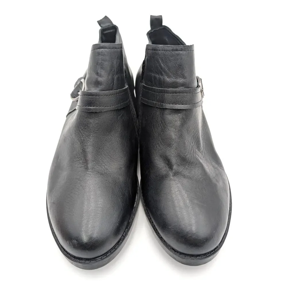 David Tate Maverick Ankle Bootie Women's Black Antique Leather Size US11W EU41