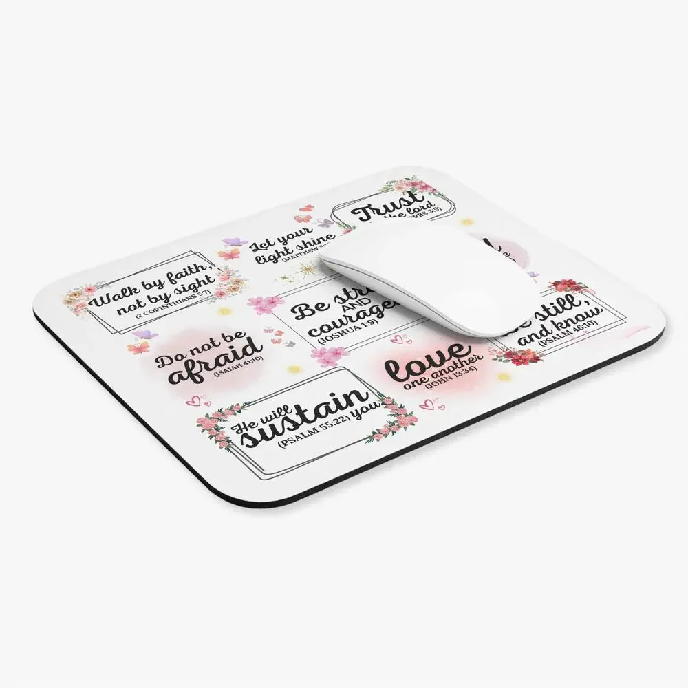 Floral Bible Verse Mouse Pad | Christian Desk Decor