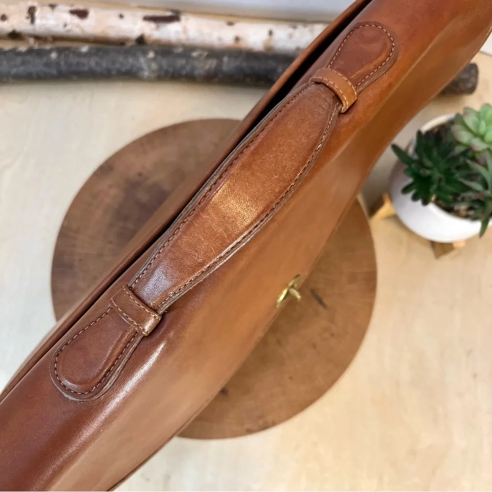 Vintage Coach USA Leather Flap Briefcase 1332-238 Brown Portfolio