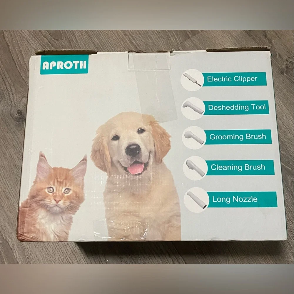 Aproth 5-in-1 Pet Grooming Vacuum Kit Low Noise Dog Cat Grooming System Clipper