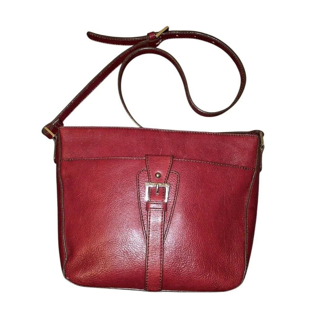 VTG Etienne Aigner Shoulder Bag Ox Blood, 100% Leather Handbag, Polyester Lining