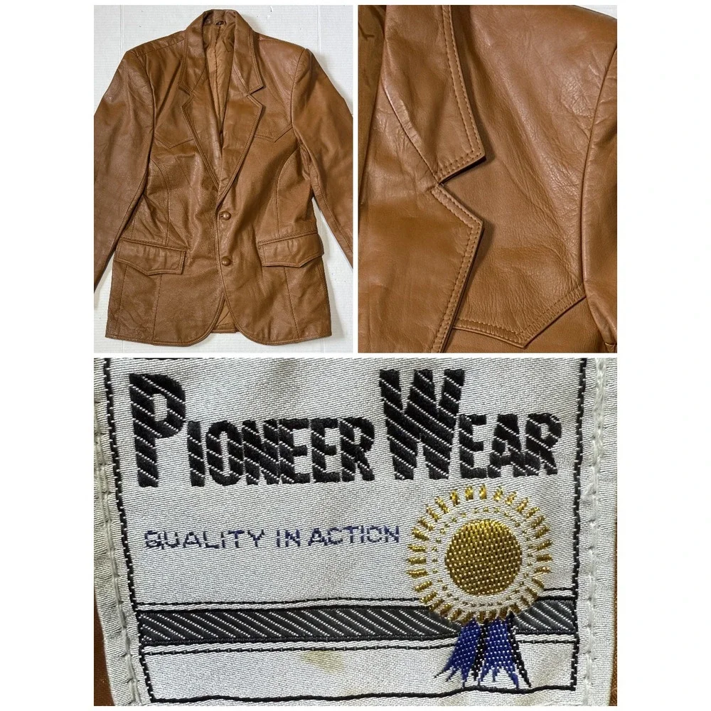 PIONEER WEAR - Men's‎ VINTAGE Leather Blazer Jacket - Size 40