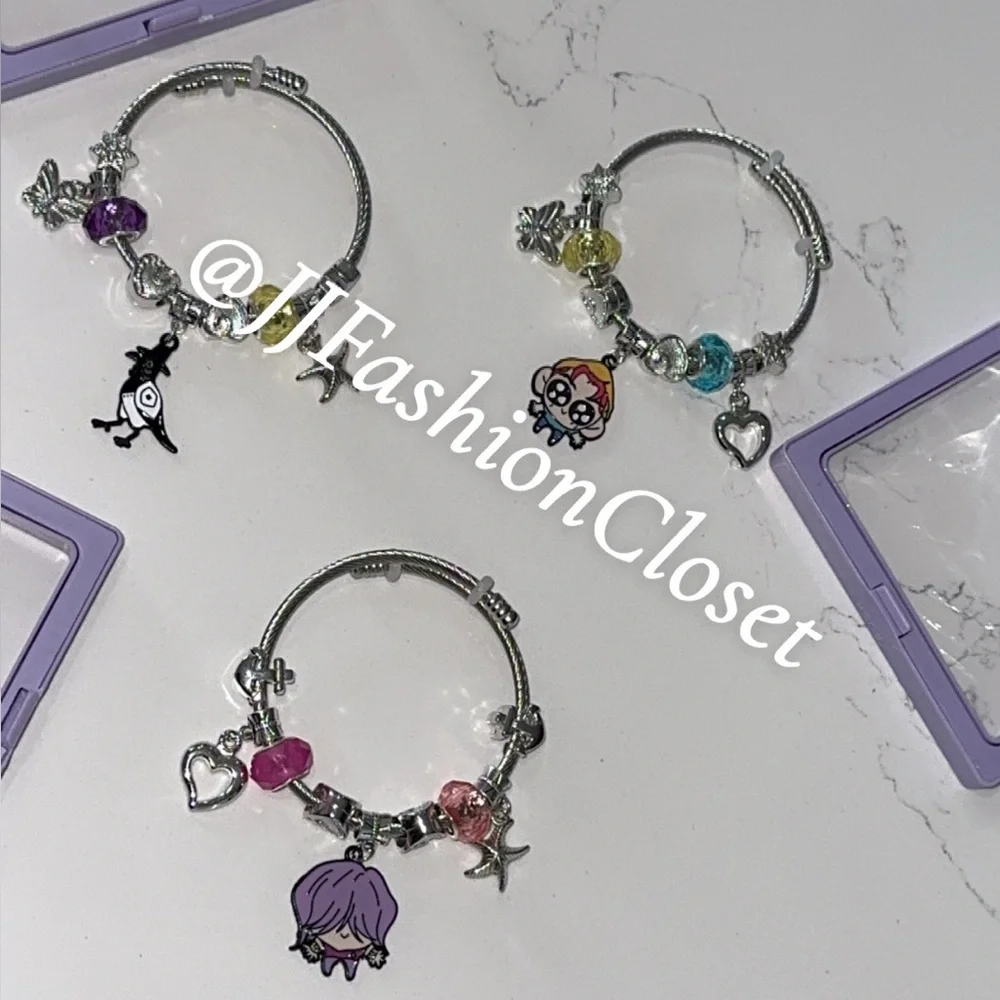 K-Pop Demon Hunters Ajustable Bracelet Set with Colorful Charms