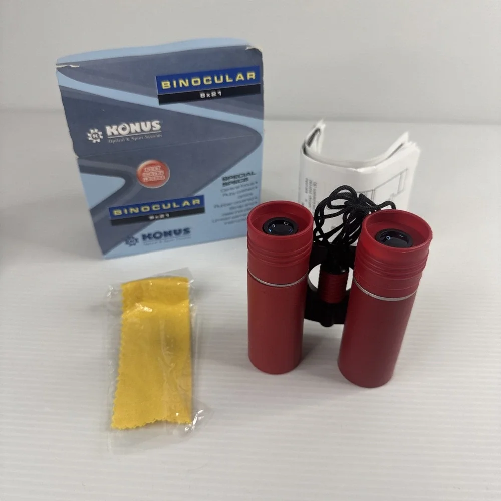 Konus Optical & Sport Systems Binocular 8x21 -COMPACT Service Central Racing RED