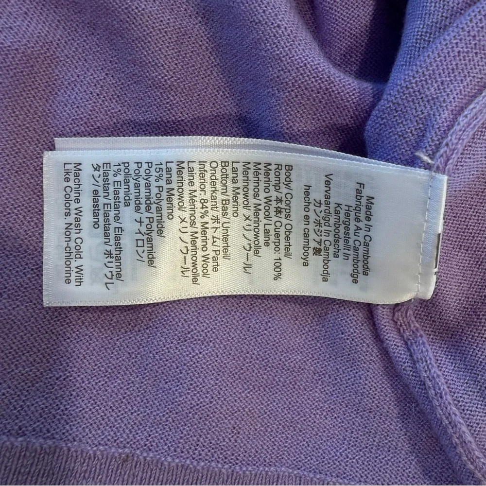 J. Crew Halle Merino Wool Purple Sweater