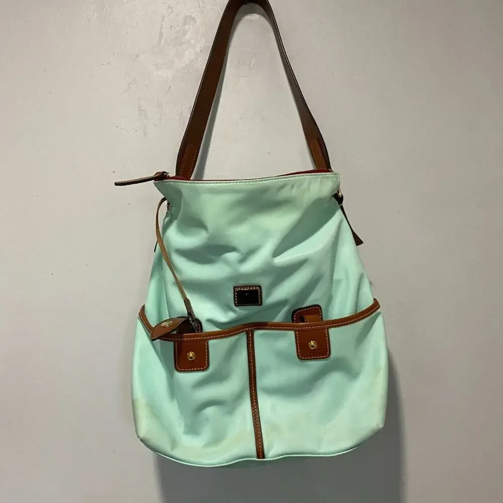 Dooney & Bourke Wayfarer Camden Nylon Zip Hobo Bag Teal