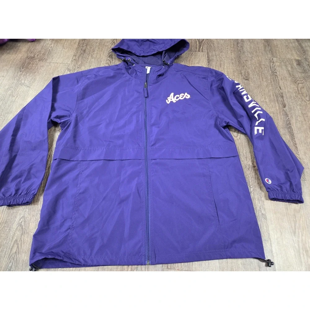 Champion Evansville Purple Aces Windbreaker Hooded Jacket Men's Size XL