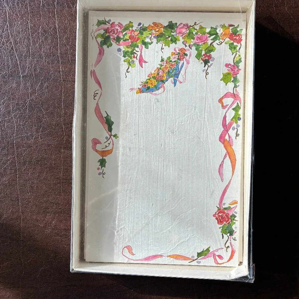 9 Watercolor Floral Motif Invitation Cards with Envelopes