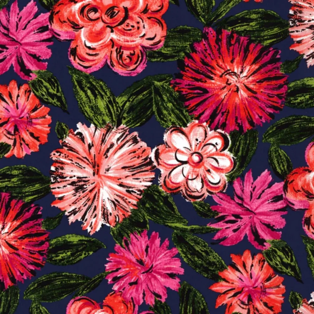 Liberty Art Fabric Tana Lawn Scrunchie Grenada Blooms Blue Orange Pink Floral