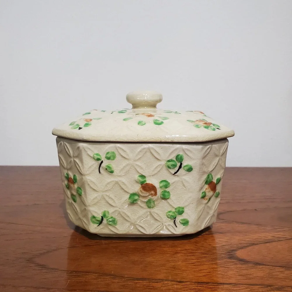 Vintage Moriyama Mori-Machi Japan‎ Art Deco Basket Pattern Trinket Box 5