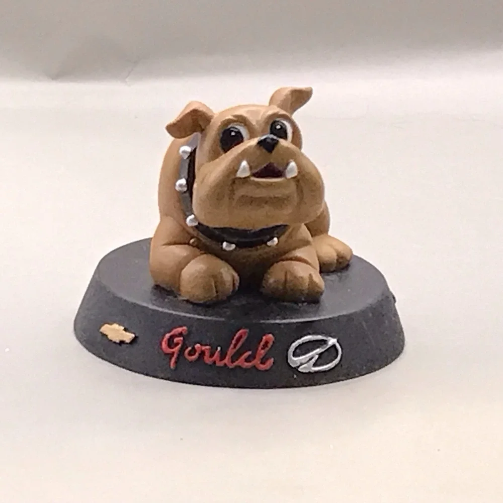 Bulldog Bobble head Dog On Black Base 