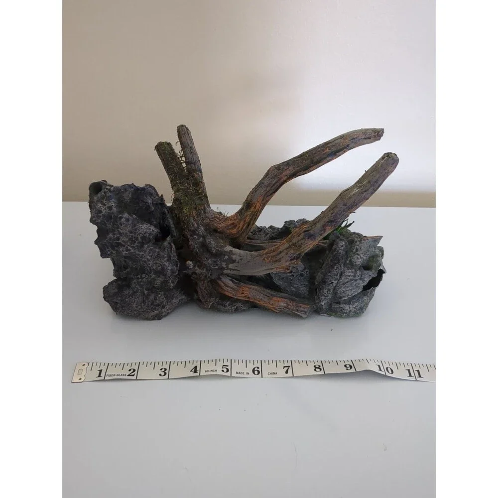aquarium Driftwood on Rock polyresin decoration