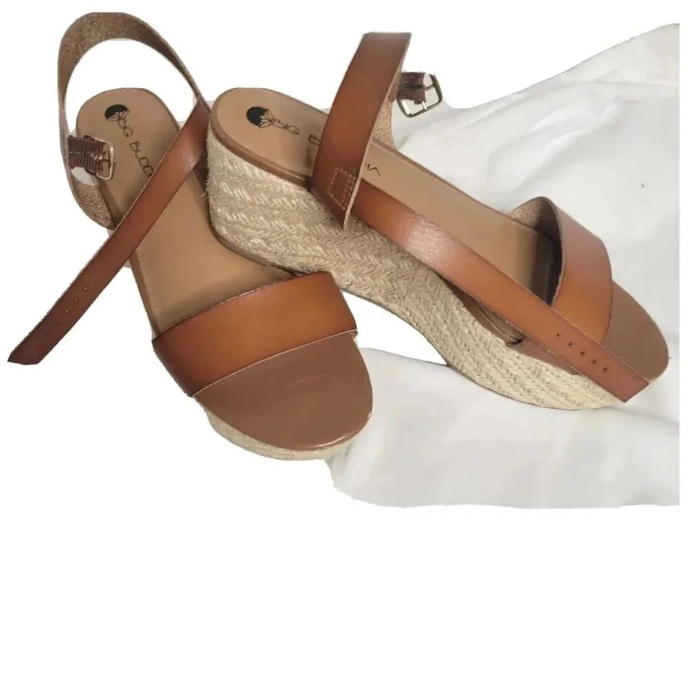 BIG BUDDHA Espadrilles Wedge Sandals 10 Summer Coastal Beach Strappy Sexy Outdoo