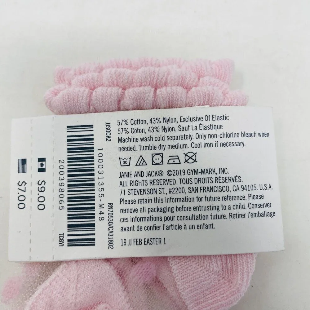 Janie and Jack Baby Girls 0-3 Months Sheer Polka Dot Ankle Socks in Light Pink