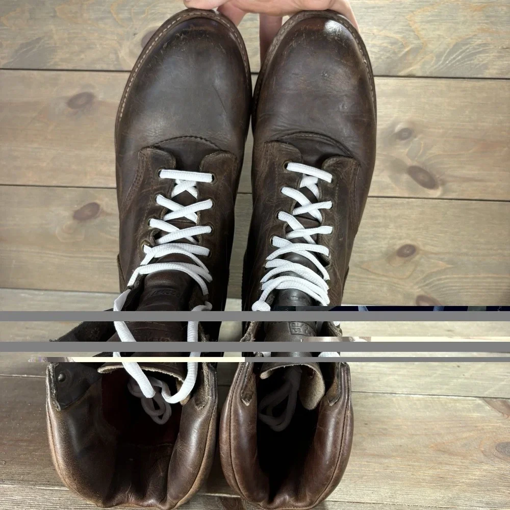 chippewa mens size 10.5 shoes brown leather steel toe work boots