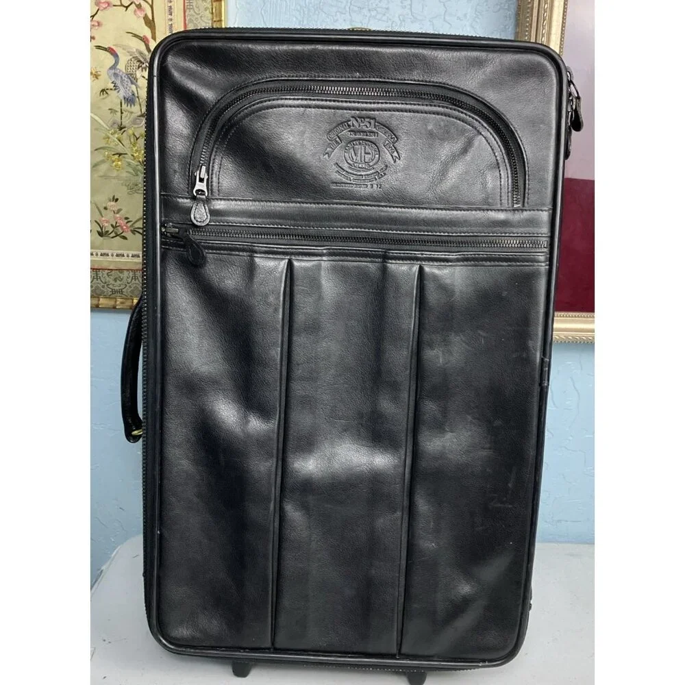 Vintage Ghurka 2 Way 1990s Traveler 52 Suitcase Marley Hodgson Black Leather