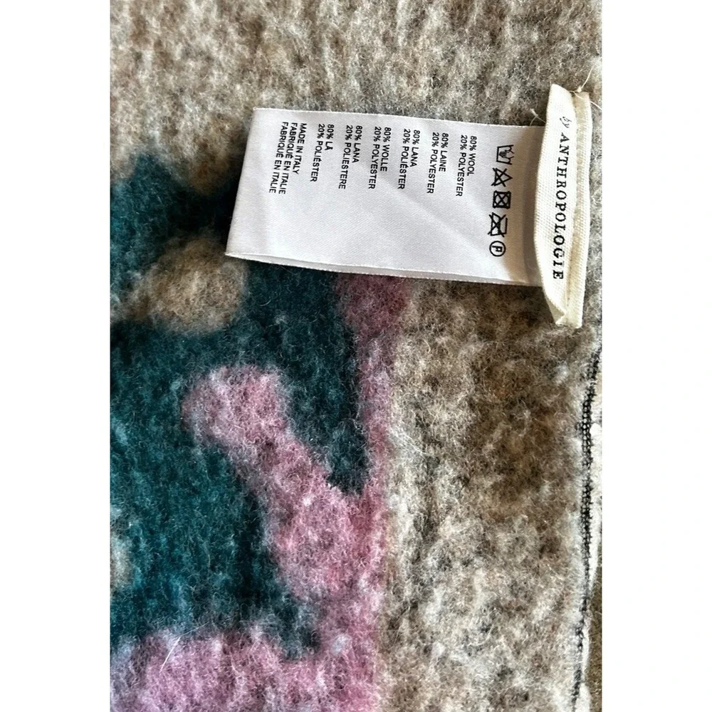 Anthropologie Story Wool Blend Heirloom Throw Blanket Colorful