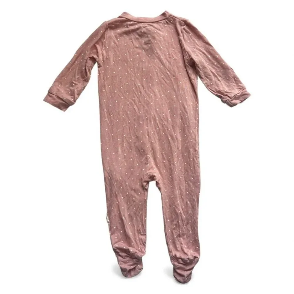 Milkberry Bamboo Polka Dot Footie Pajamas Pink 0-3M Baby Sleeper