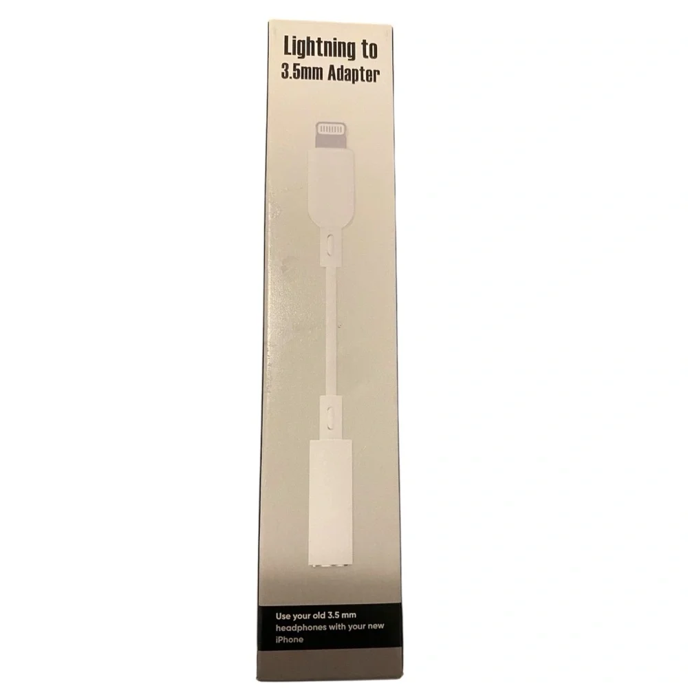 White Lightning to 3.5mm Headphone Adapter New