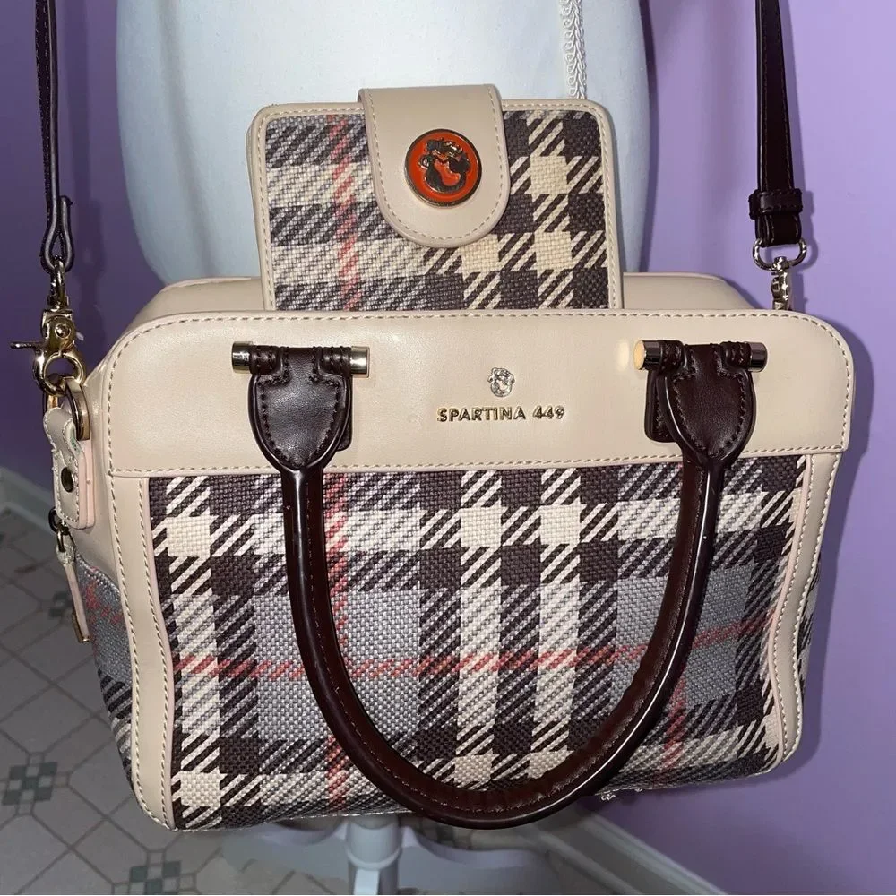 Spartina 449 Wymberly Box Satchel Yacht Club Mini Wallet Plaid Preppy Coastal