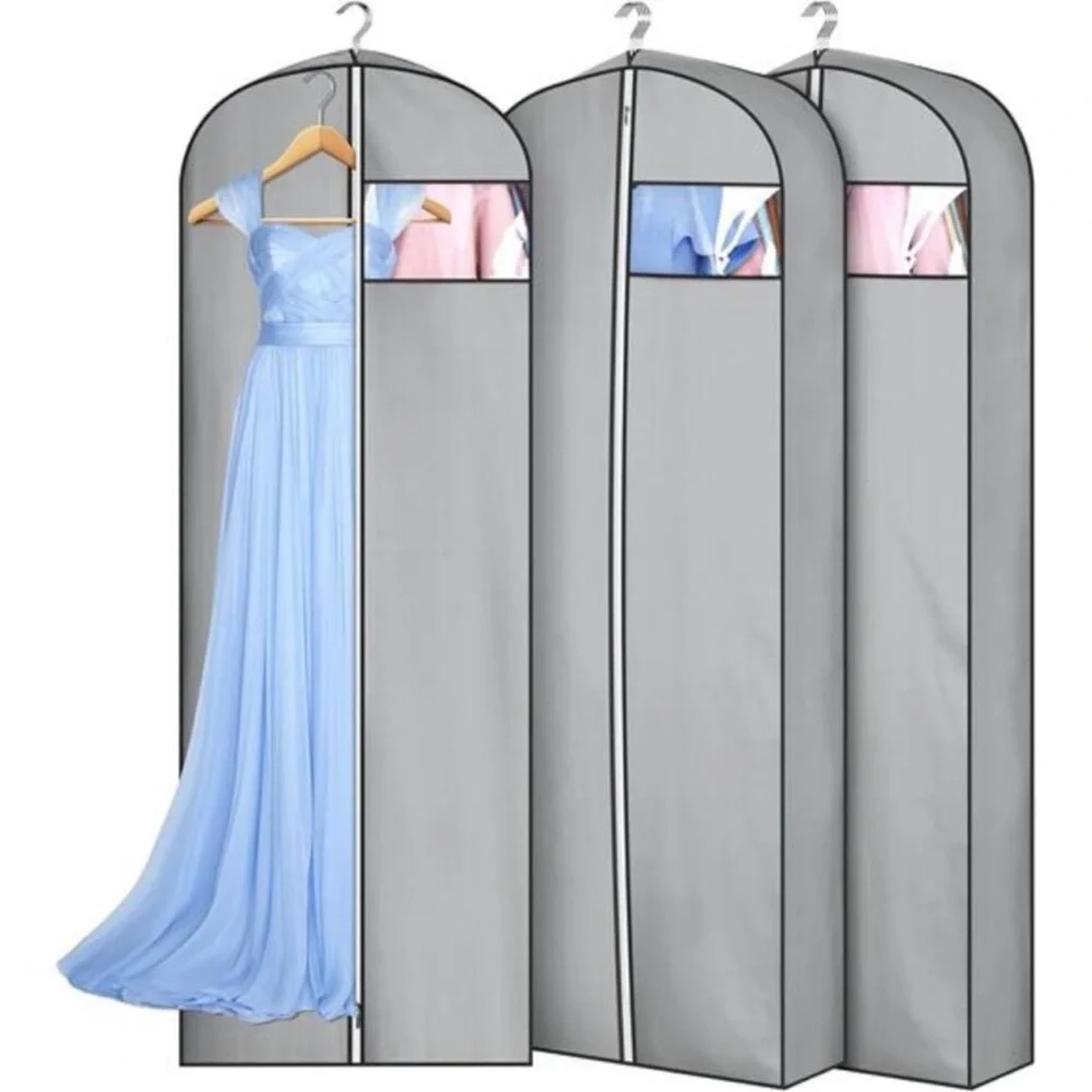 Gusseted Garment Bags for Dresses 65 Inch Long Waterproof Hanging Clothes Bag 3