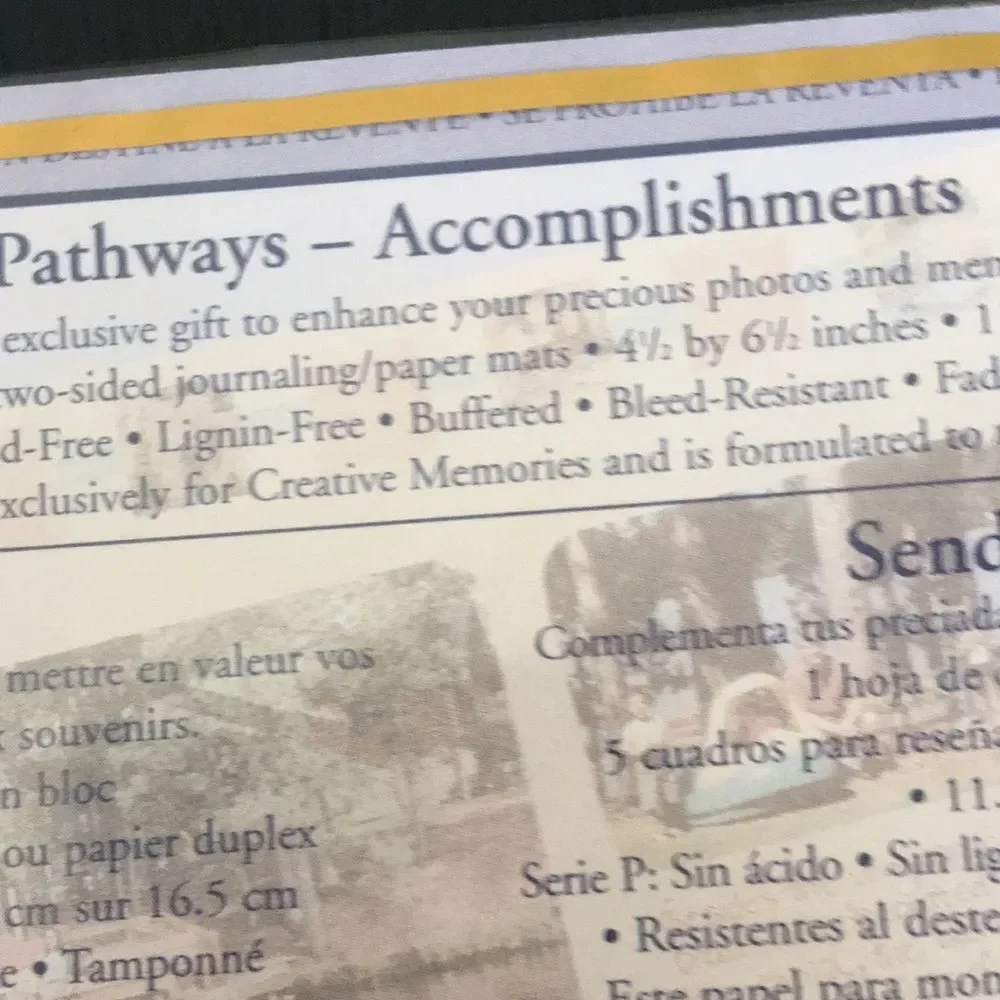 Creative Memories pathways sentiments