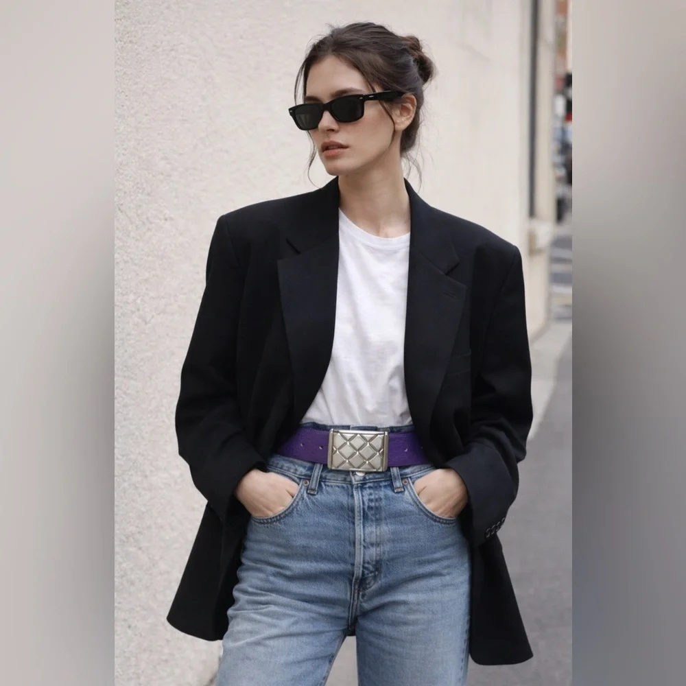 Vintage purple leather