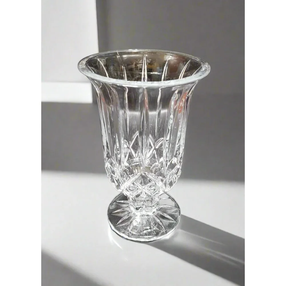 ST George Crystal Pedestal Vase Glasses (4 Count) 7