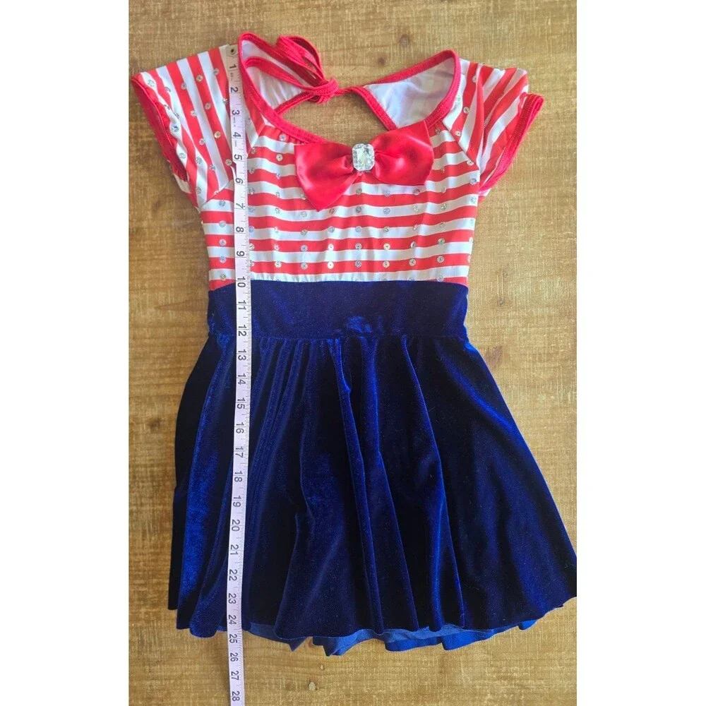 Costume Gallery red, white and blue dance costume‎ child size large