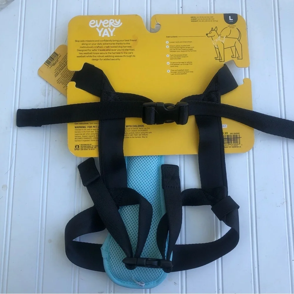 NWT Everyyay Road Trippin’ Car Harness Crash Tested L