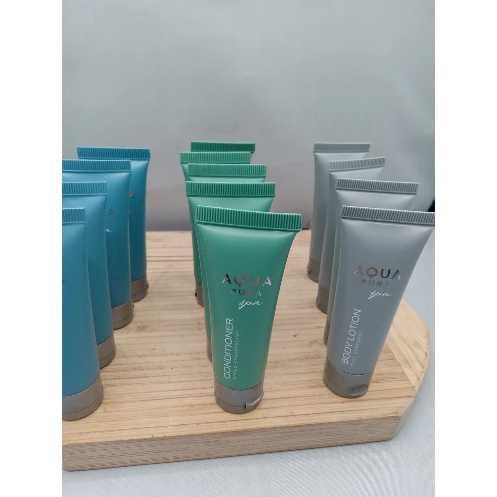 Aqua Pura 5 SHAMPOO 5 Condltion 4Body Lotion ECOWELL 1 OZ NEW Travel Size 1oz.