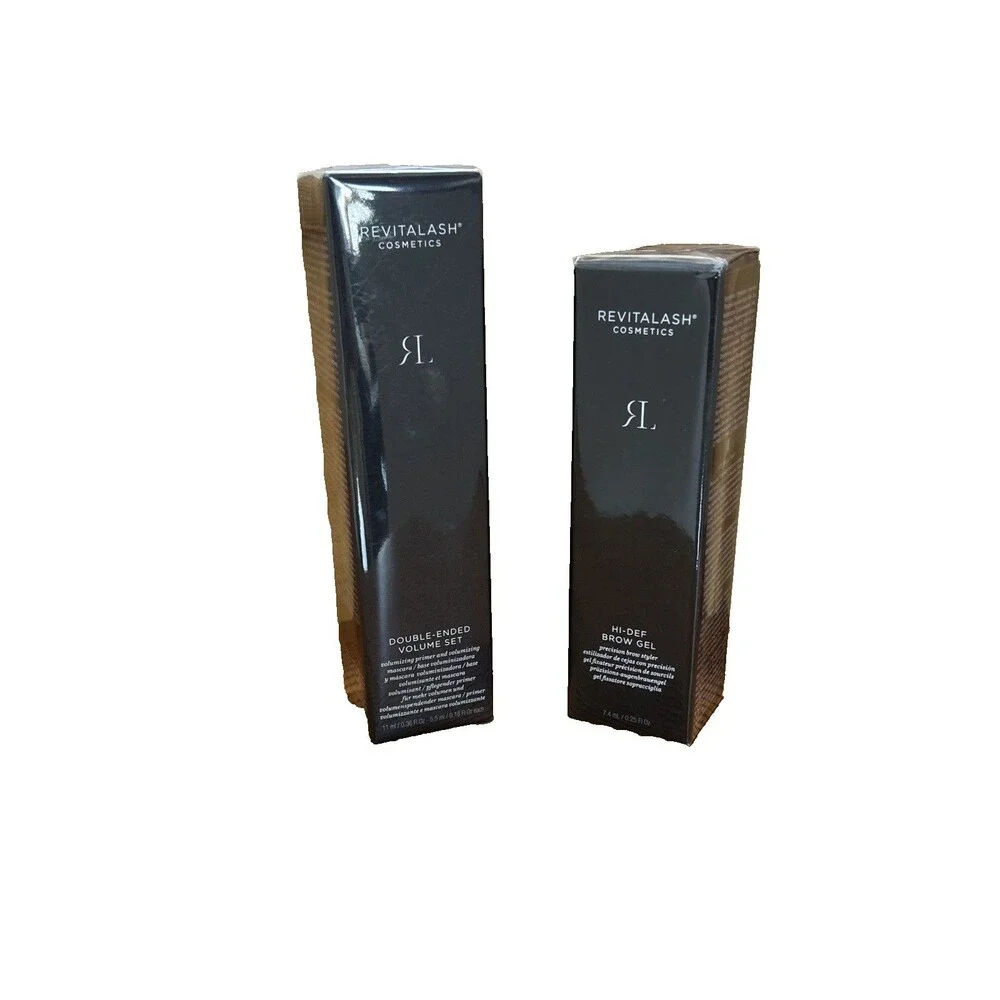 REVITALASH Bundle - Volume Set Mascara & Primer BLACK & HI-DEF BROW GEL Dk Brown