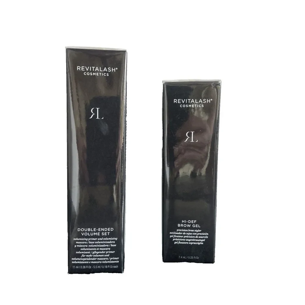 REVITALASH Bundle - Volume Set Mascara & Primer BLACK & HI-DEF BROW GEL Dk Brown