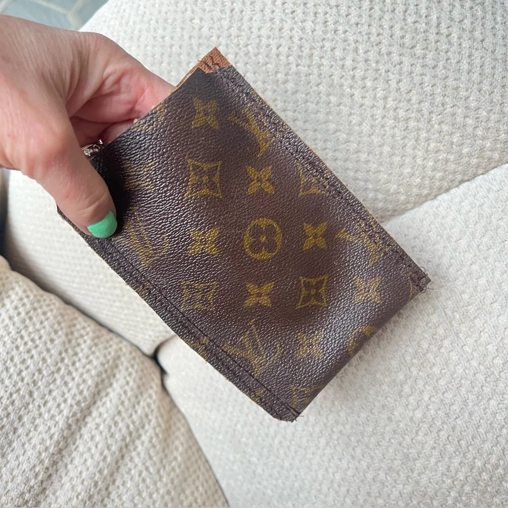Brown Monogram LV Phone Holder Custom Made Out of A Vintage LV Garment Bag