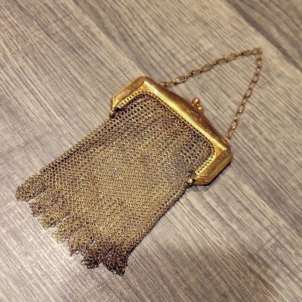 Whiting & Davis Mesh Chain Maille Antique Coin Purse/ GUC