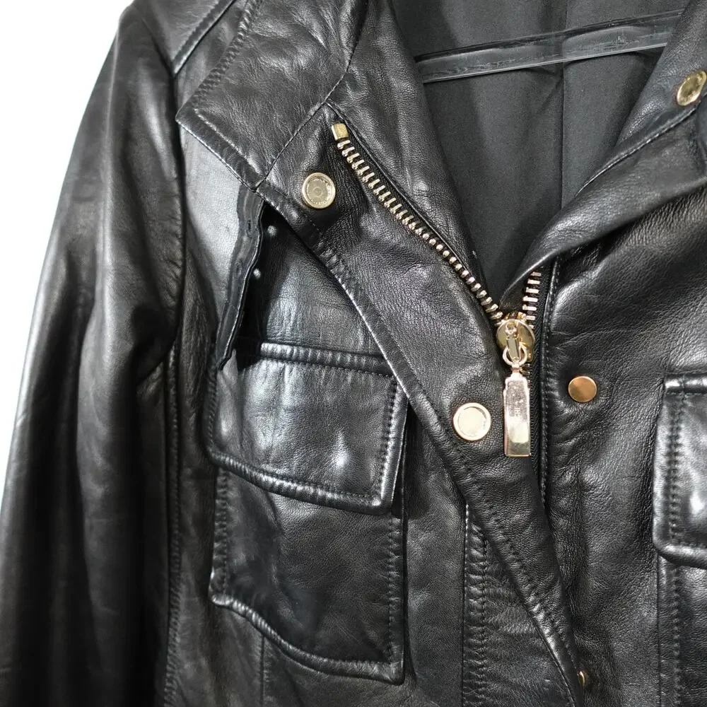 Longhi black leather