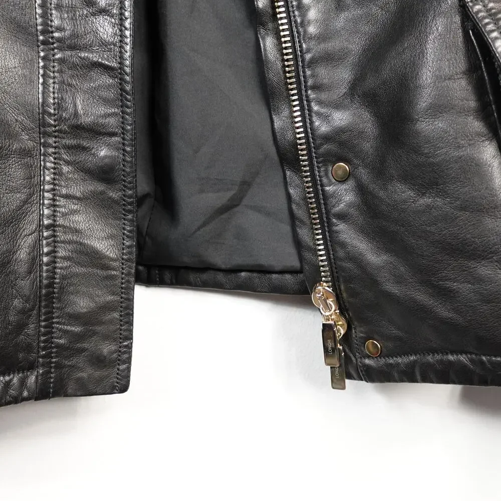 Longhi black leather