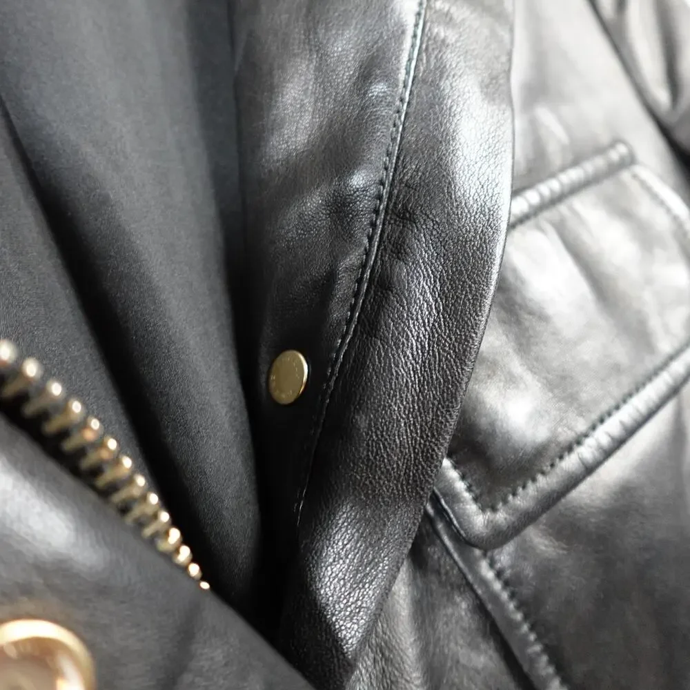 Longhi black leather
