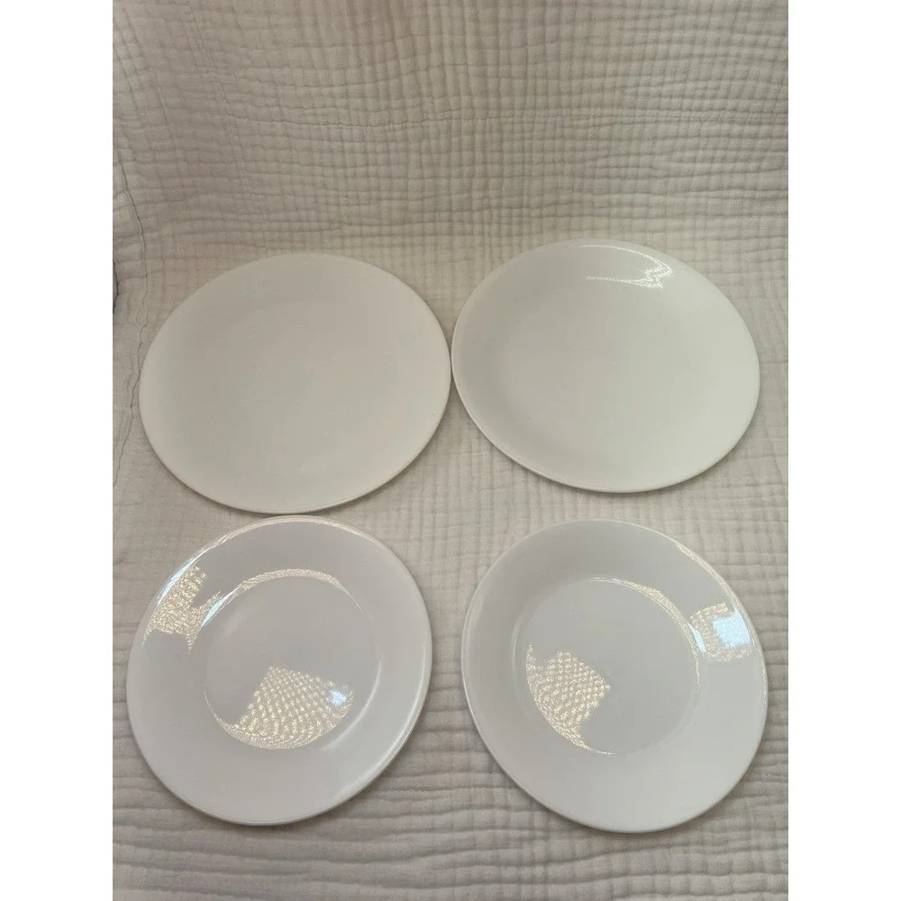 Corelle Winter Frost White Replacement Plates Lot 2 Dinner 2 Salad Corning USA