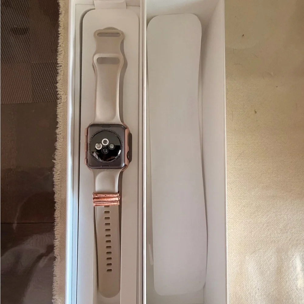 Apple Watch Series 3 with Rose Gold Textured Band