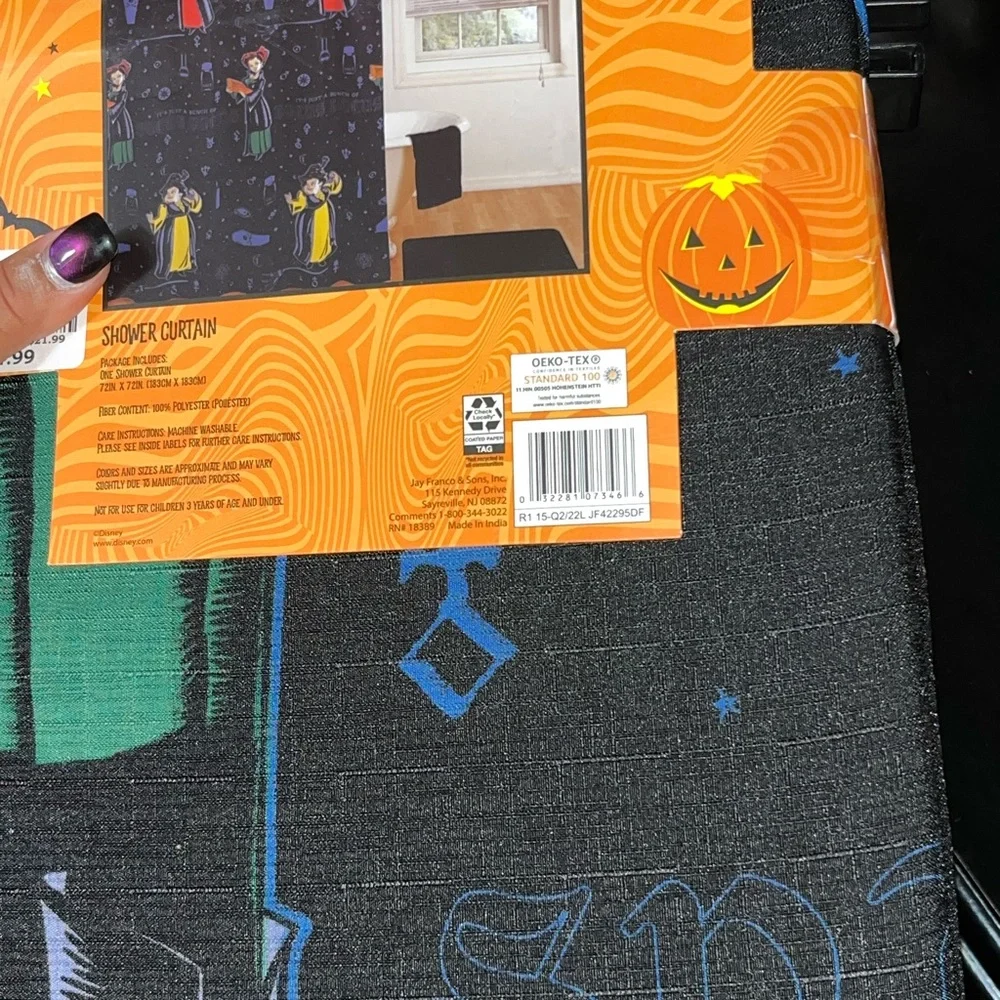 Disney Hocus Pocus Halloween Fabric Shower Curtain
